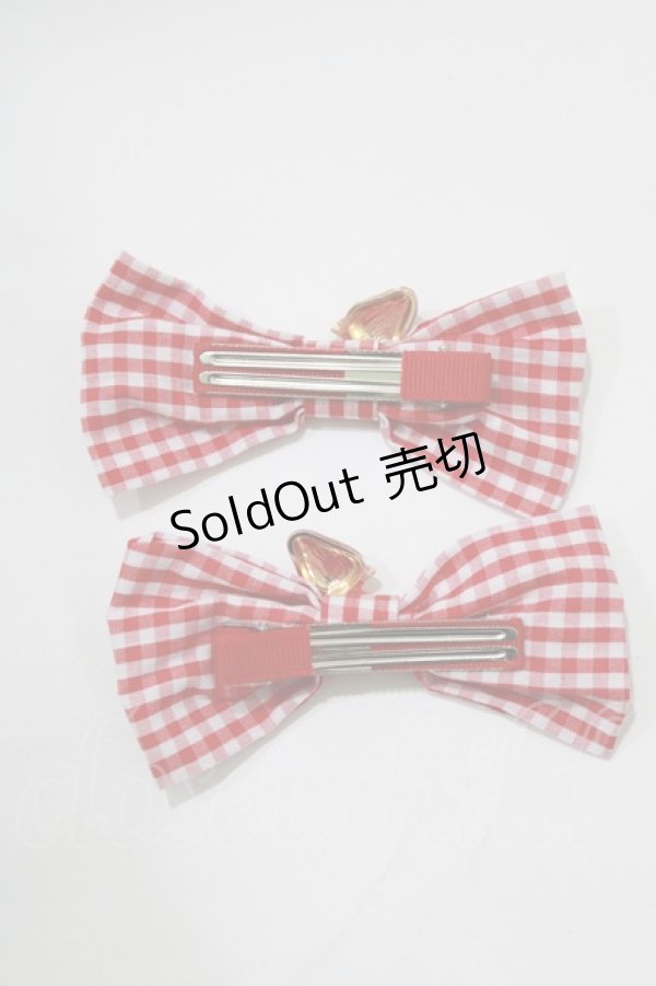 画像3: m petit by misako / AM2Pイチゴリボンクリップ  レッド H-26-02-15-063-0-AC-NS-ZH (3)