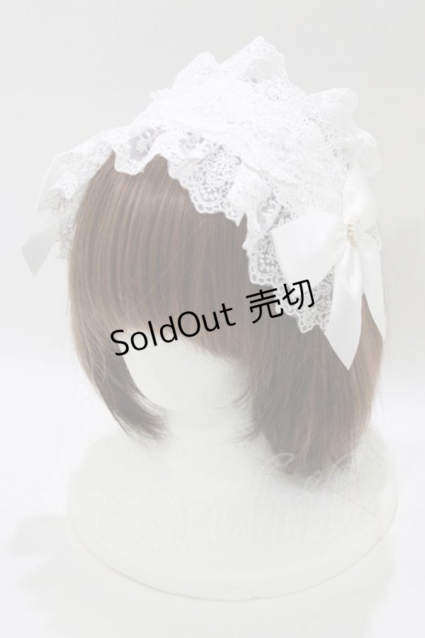 画像1: Lovely Tency / 眞白ありす/ヘッドドレス  オフ H-26-02-15-064-GO-AC-NS-ZH (1)