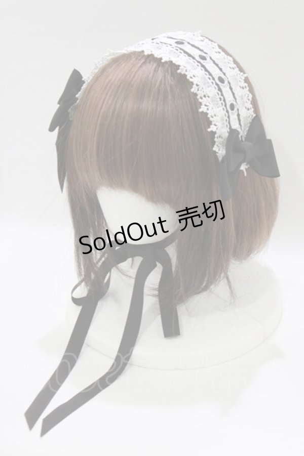 画像1: ALICE and the PIRATES / アミィヘッドドレス  ブラック/オフ白 H-26-02-15-067-PA-AC-NS-ZH (1)