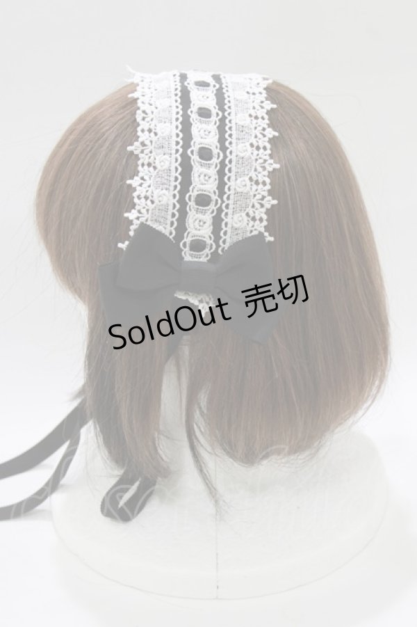 画像2: ALICE and the PIRATES / アミィヘッドドレス  ブラック/オフ白 H-26-02-15-067-PA-AC-NS-ZH (2)