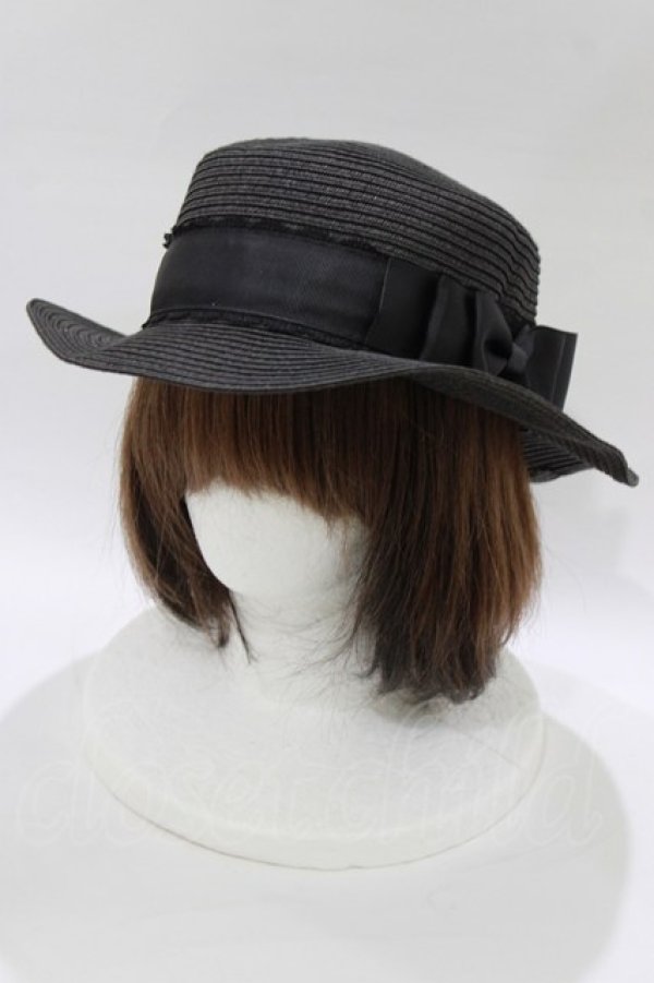 画像1: m petit by misako / AMブレードカンカン帽  ブラック H-26-02-15-072-LO-AC-NS-ZH (1)