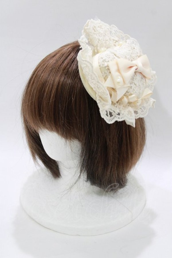 画像1: axes femme POETIQUE / レース×リボンヘッドドレス  生成り H-26-02-15-076-AX-AC-NS-ZH (1)