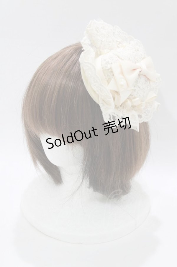 画像1: axes femme POETIQUE / レース×リボンヘッドドレス  生成り H-26-02-15-076-AX-AC-NS-ZH (1)