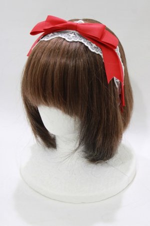 画像: axes femme kawaii / レースリボンカチューシャ  レッド H-26-02-15-077-AX-AC-NS-ZH