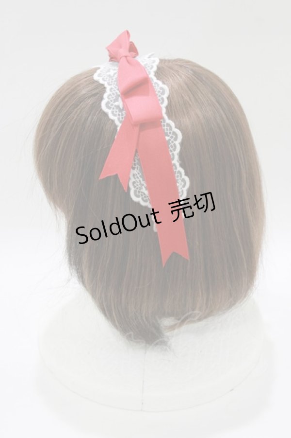 画像2: axes femme kawaii / レースリボンカチューシャ  レッド H-26-02-15-077-AX-AC-NS-ZH (2)