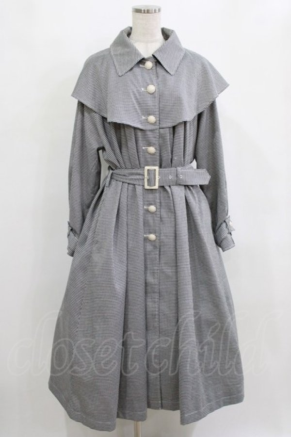 画像1: an another angelus / ヨークケープトレンチコート Free BLACK×WH H-26-02-15-009-CA-CO-NS-ZH (1)