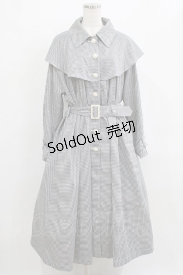 画像1: an another angelus / ヨークケープトレンチコート Free BLACK×WH H-26-02-15-009-CA-CO-NS-ZH (1)