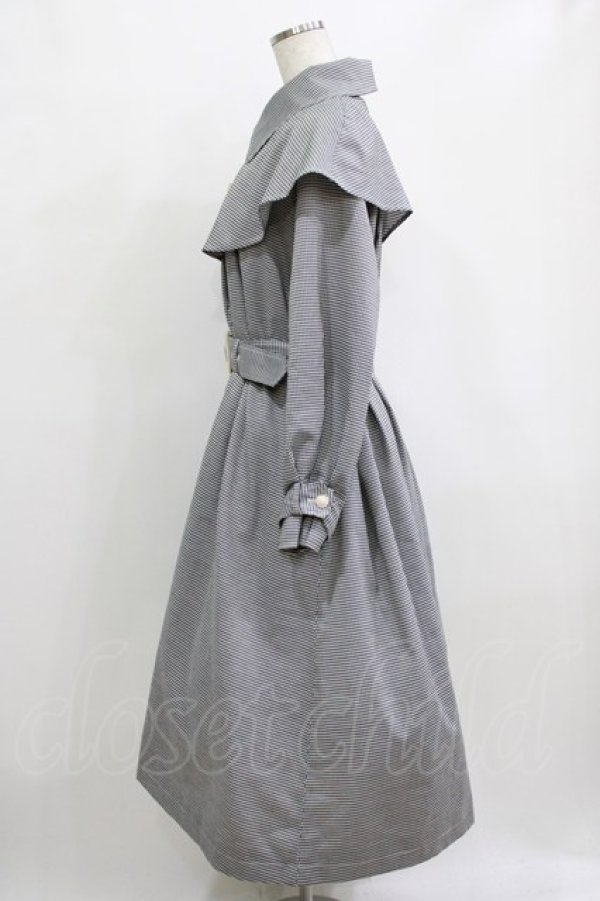 画像2: an another angelus / ヨークケープトレンチコート Free BLACK×WH H-26-02-15-009-CA-CO-NS-ZH (2)