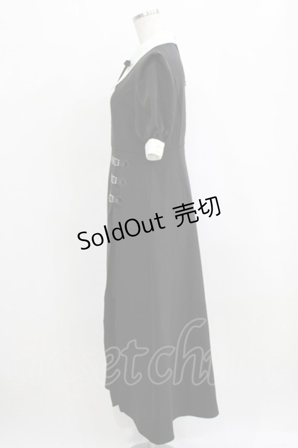 画像2: EATME / ベルテッドバイカラーワンピース M ブラック H-26-02-15-010-LO-OP-NS-ZH (2)