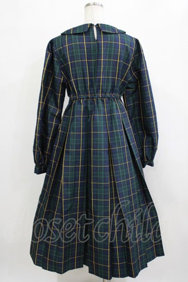 画像3: FLC / MINA*タータンチェックワンピース L グリーン H-26-02-15-012-LO-OP-NS-ZH (3)