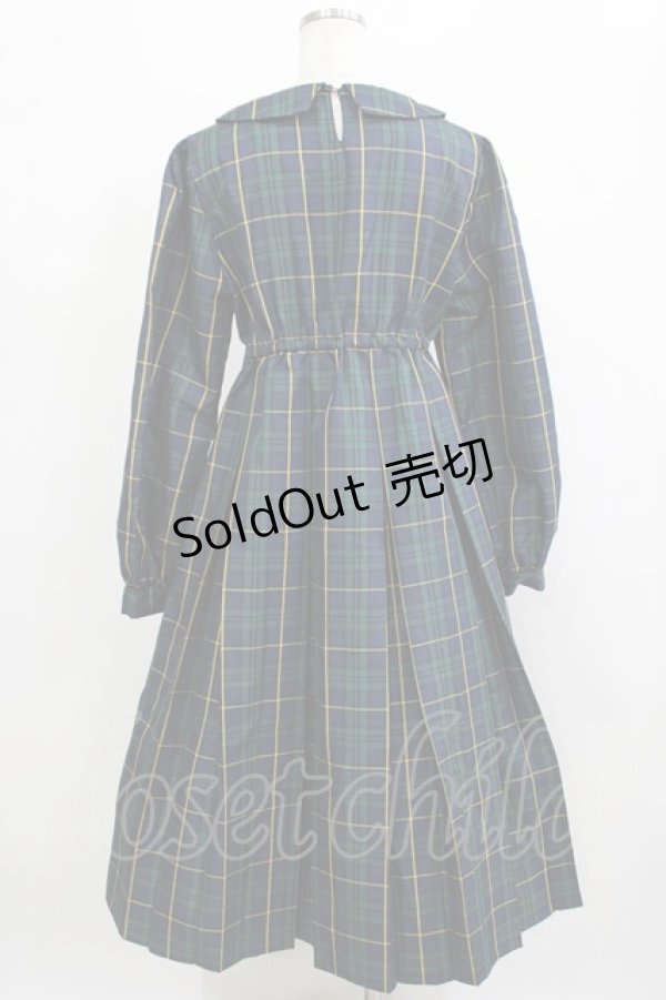 画像3: FLC / MINA*タータンチェックワンピース L グリーン H-26-02-15-012-LO-OP-NS-ZH (3)