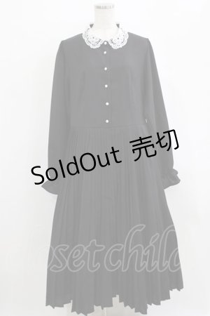 画像: m petit by misako / AM*レースエリプリーツワンピース 3L ブラック H-26-02-15-013-LO-OP-NS-ZH