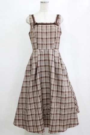 画像: m petit by misako / スクエアネックジャンパースカート L ブラウン H-26-02-15-015-LO-OP-NS-ZH