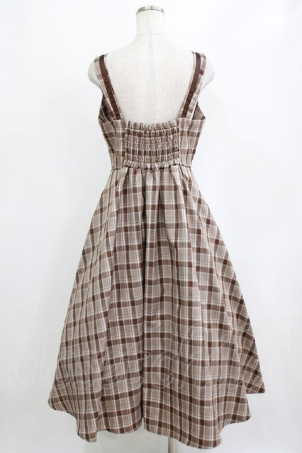 画像3: m petit by misako / スクエアネックジャンパースカート L ブラウン H-26-02-15-015-LO-OP-NS-ZH (3)