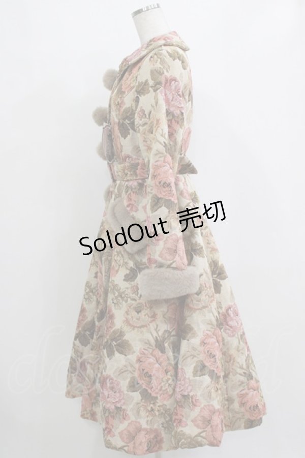 画像2: Kurumi Collaboration / TT*KRMゴブランファーコート M ベージュ H-26-02-15-018-GO-CO-NS-ZH (2)