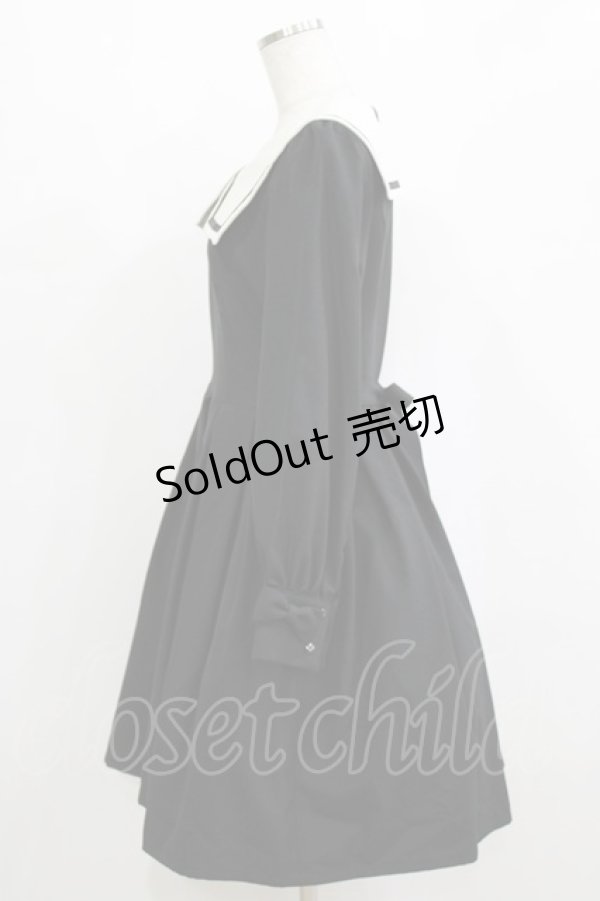 画像2: Innocent World White / スクエアーカラーワンピース M/92cm丈 ブラック H-26-02-15-023-IW-OP-NS-ZH (2)