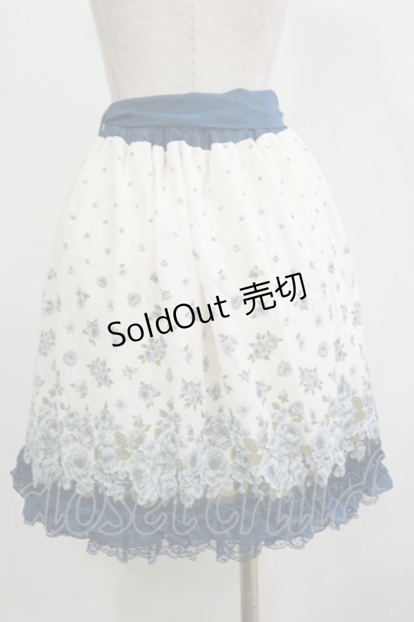 画像2: axes femme / 花柄スカート M オフ/ブルーグリーン H-26-02-16-033-AX-SK-NS-ZH (2)