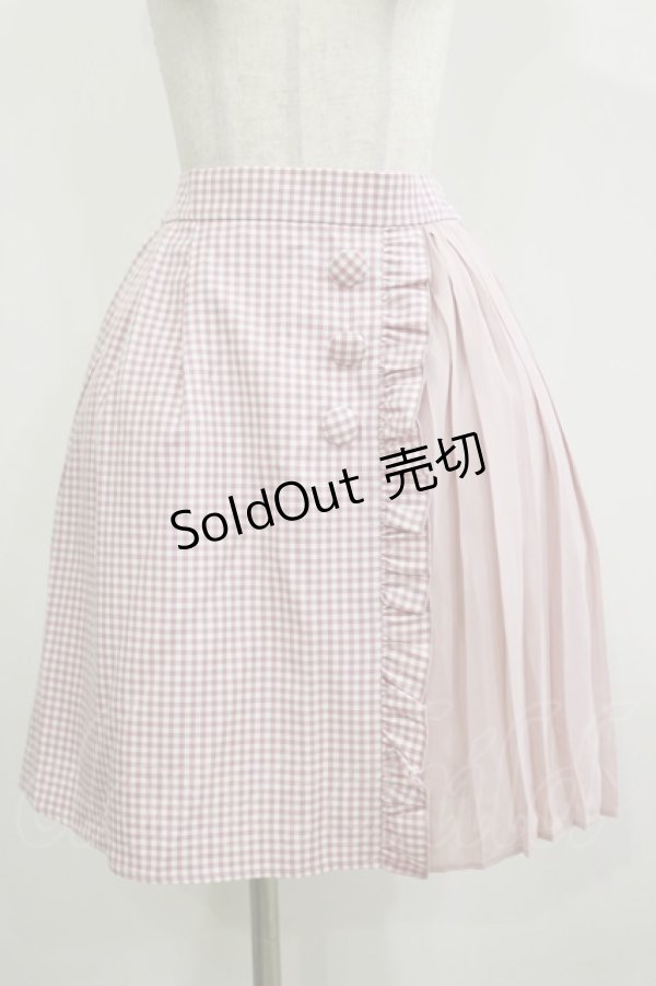 画像1: axes femme kawaii / チェック柄切り替えスカート M ピンク H-26-02-16-035-AX-SK-NS-ZH (1)
