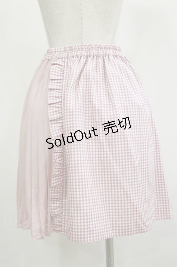 画像2: axes femme kawaii / チェック柄切り替えスカート M ピンク H-26-02-16-035-AX-SK-NS-ZH (2)