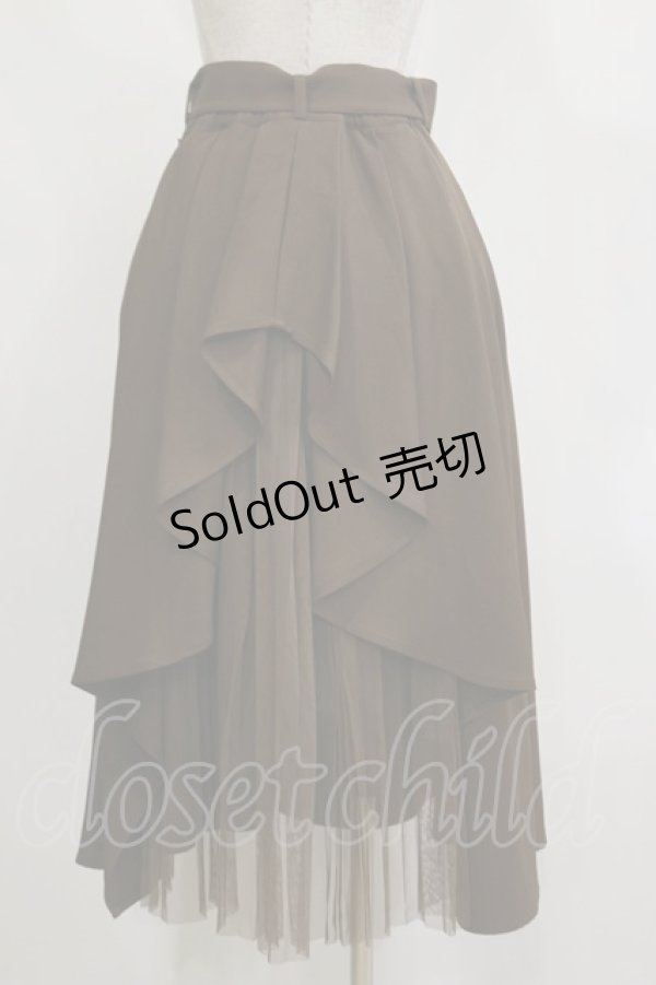 画像2: an another angelus / ベルト付きバックラッフルフレアースカート Free BROWN H-26-02-16-041-CA-SK-NS-ZH (2)