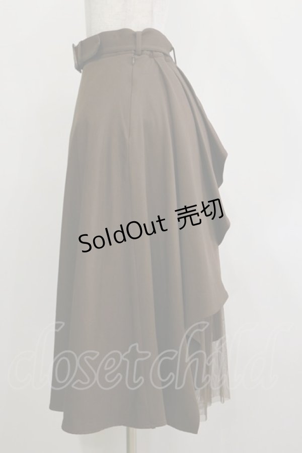 画像3: an another angelus / ベルト付きバックラッフルフレアースカート Free BROWN H-26-02-16-041-CA-SK-NS-ZH (3)