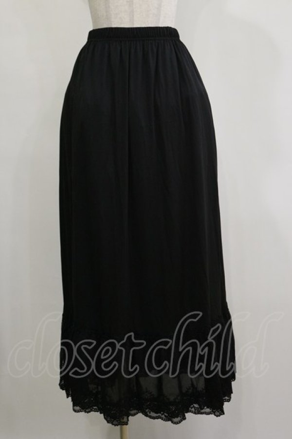 画像1: axes femme / 薔薇レースロングペチスカート M ブラック H-26-02-16-043-AX-SK-NS-ZH (1)