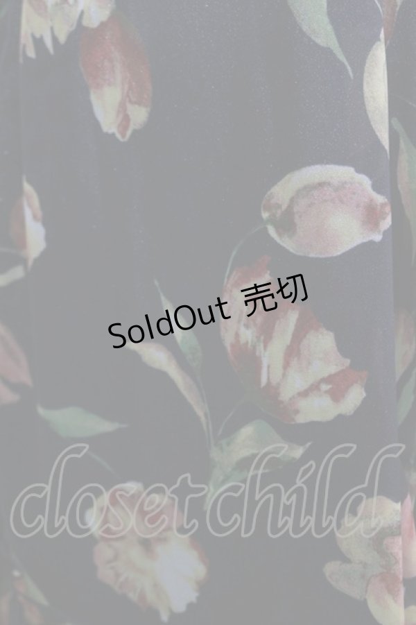 画像3: axes femme / チューリップ柄イレヘムワンピース M ネイビー H-26-02-16-045-AX-OP-NS-ZH (3)