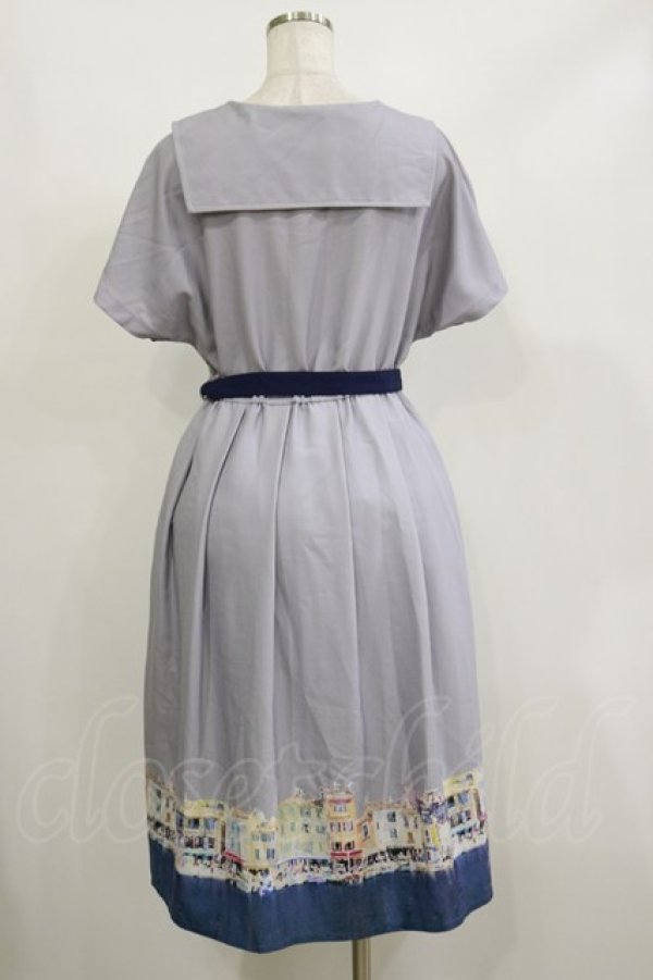 画像2: Fi.n.t / マリン釦マルセイユプリントワンピース Free GRAY H-26-02-16-046-CA-OP-NS-ZH (2)