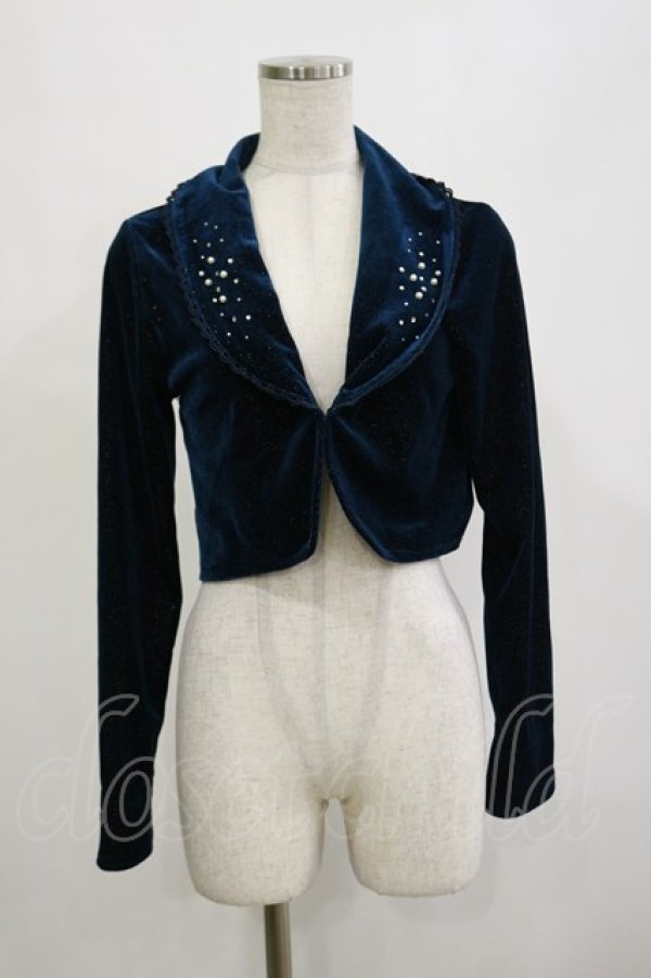 画像1: axes femme / バックフリルボレロ M ブルーグリーン H-26-02-16-005-AX-TO-NS-ZH (1)