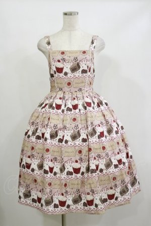 画像: axes femme kawaii / お菓子柄ジャンパースカート M ピンク H-26-02-16-048-AX-OP-NS-ZH