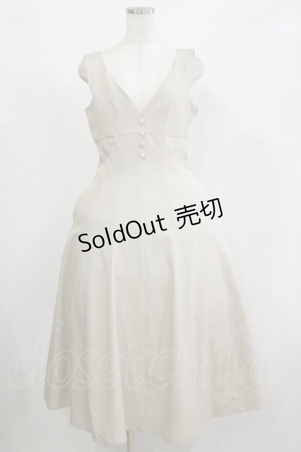 画像1: an another angelus / ハイウエストVネックジャンパースカート Free IVORY H-26-02-16-049-CA-OP-NS-ZH (1)