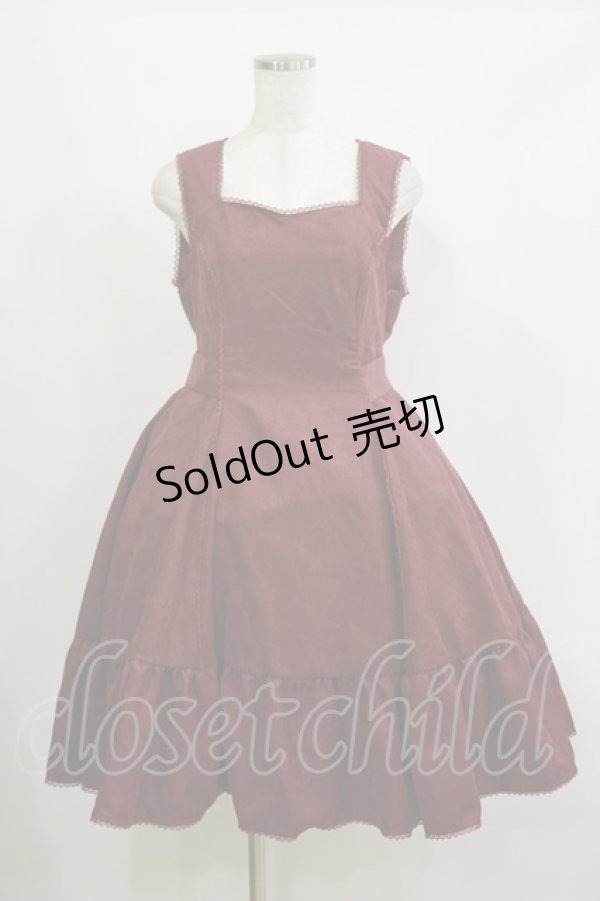 画像1: Kurumi Collaboration / ミジンコールジャンパースカート L ワイン H-26-02-16-051-LO-OP-NS-ZH (1)