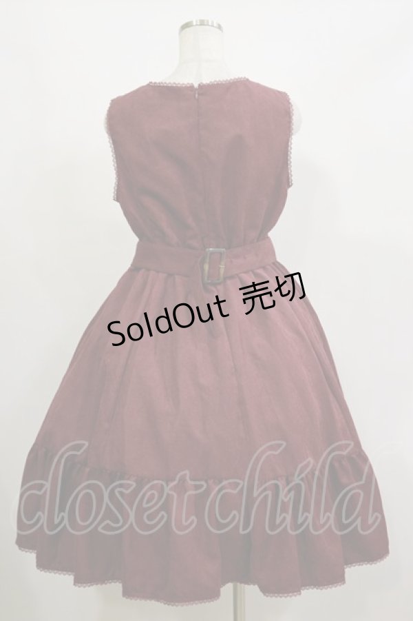 画像2: Kurumi Collaboration / ミジンコールジャンパースカート L ワイン H-26-02-16-051-LO-OP-NS-ZH (2)