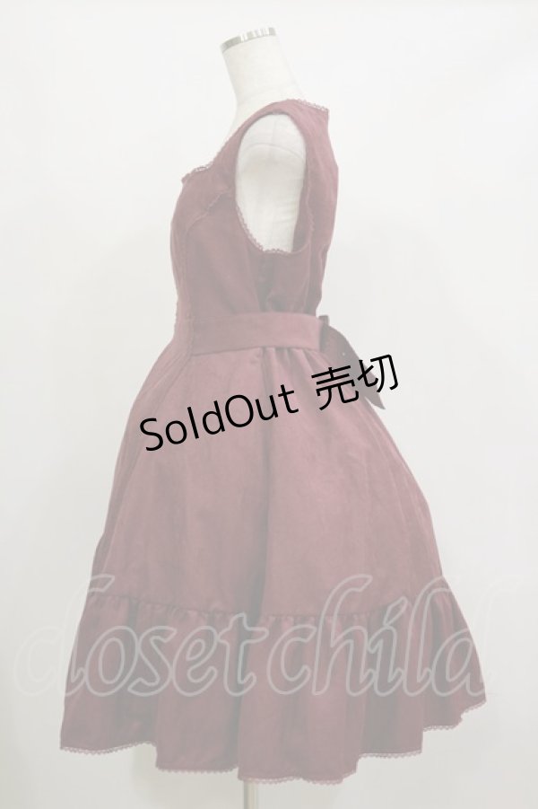 画像3: Kurumi Collaboration / ミジンコールジャンパースカート L ワイン H-26-02-16-051-LO-OP-NS-ZH (3)