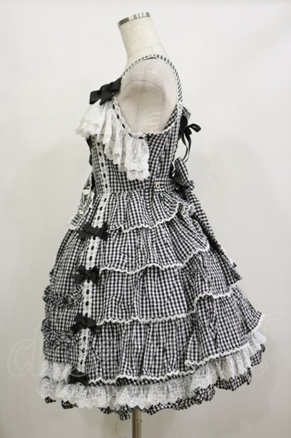 画像3: AND ROMEO / ギンガムチェックジャンパースカート Free ブラック H-26-02-16-053-LO-OP-NS-ZH (3)