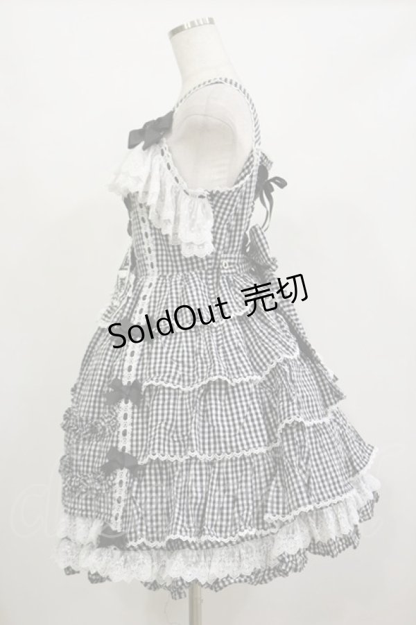 画像3: AND ROMEO / ギンガムチェックジャンパースカート Free ブラック H-26-02-16-053-LO-OP-NS-ZH (3)