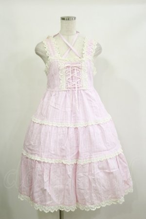 画像: BABY,THE STARS SHINE BRIGHT / からみ3段ティアードジャンパースカート Free ピンク H-26-02-16-054-BA-OP-NS-ZH