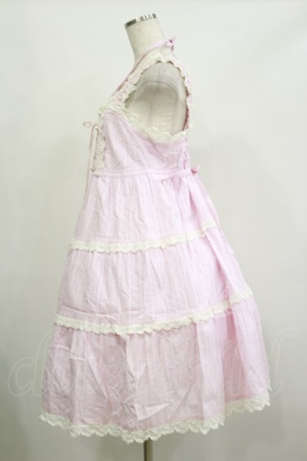 画像3: BABY,THE STARS SHINE BRIGHT / からみ3段ティアードジャンパースカート Free ピンク H-26-02-16-054-BA-OP-NS-ZH (3)