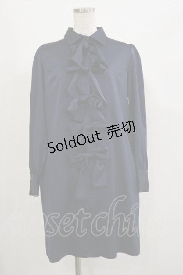 画像1: Maison de FLEUR Petite Robe / シャツワンピース M ネイビー H-26-02-16-055-EL-OP-NS-ZH (1)