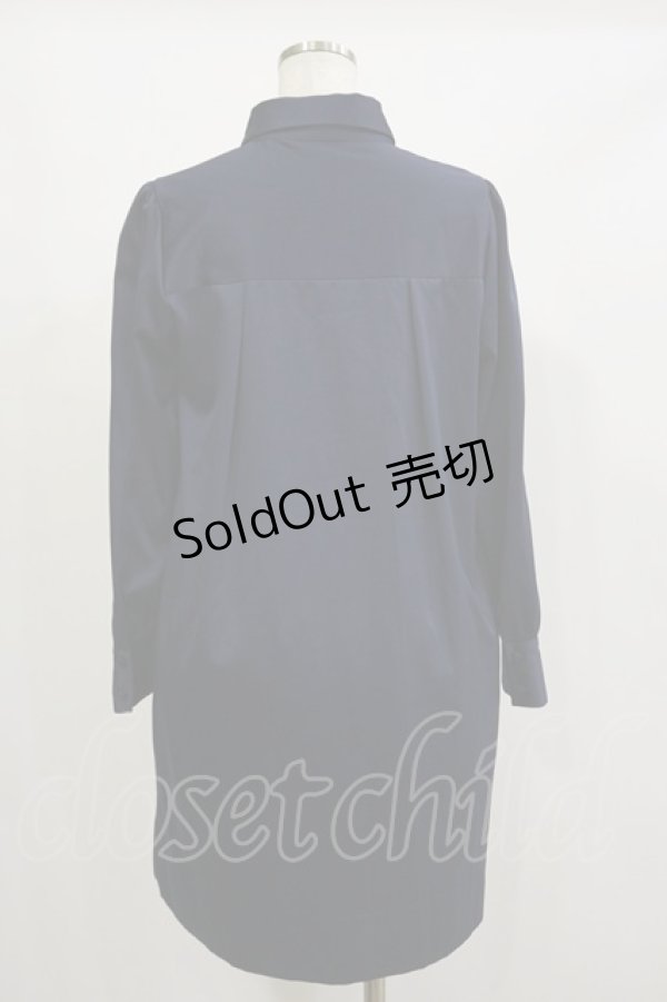 画像2: Maison de FLEUR Petite Robe / シャツワンピース M ネイビー H-26-02-16-055-EL-OP-NS-ZH (2)