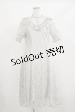 画像: F i.n.t / ヨークフリル総レースワンピース Free BLUE GRAY H-26-02-16-056-CA-OP-NS-ZH