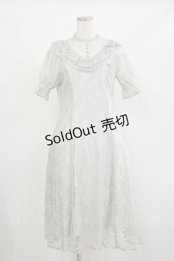 画像1: F i.n.t / ヨークフリル総レースワンピース Free BLUE GRAY H-26-02-16-056-CA-OP-NS-ZH (1)