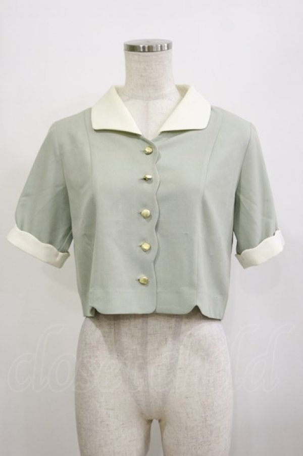 画像1: Fi.n.t / シェル釦スカラップブラウス Free MINT H-26-02-16-006-CA-BL-NS-ZH (1)