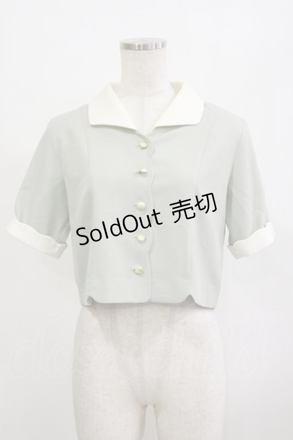 画像1: Fi.n.t / シェル釦スカラップブラウス Free MINT H-26-02-16-006-CA-BL-NS-ZH (1)