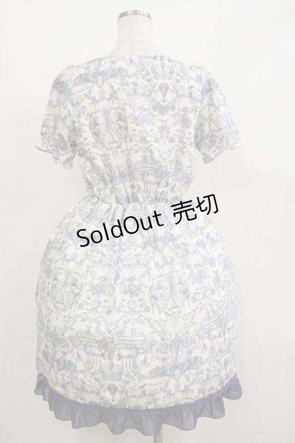 画像2: axes femme / アンティーク調ワンピース M オフ/ブルー H-26-02-16-057-AX-OP-NS-ZH (2)