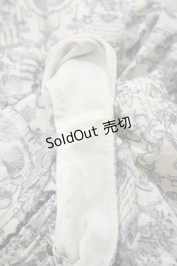 画像4: axes femme / アンティーク調ワンピース M オフ/ブルー H-26-02-16-057-AX-OP-NS-ZH (4)