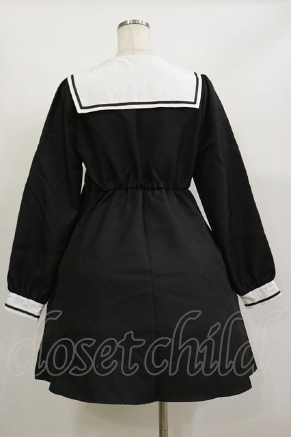 画像2: Amavel / タイ付きセーラーワンピース Free ブラック H-26-02-16-059-CA-OP-NS-ZH (2)