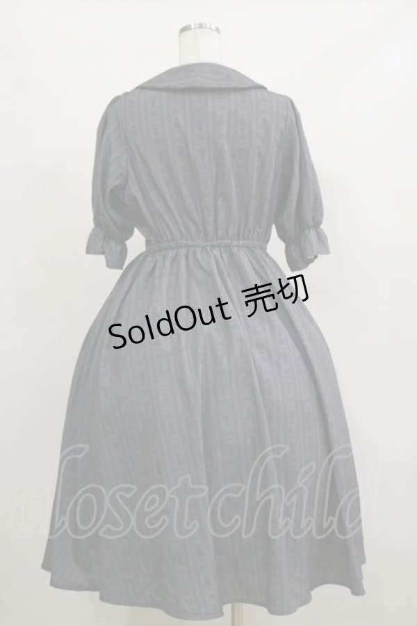 画像2: m petit by misako / MSKストライプフレアワンピース M グレー H-26-02-16-065-LO-OP-NS-ZH (2)