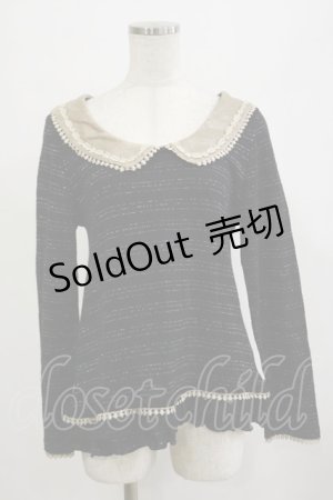 画像: axes femme / ラメボーダーニットトップス M ブラック H-26-02-16-007-AX-TO-NS-ZH