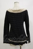 画像2: axes femme / ラメボーダーニットトップス M ブラック H-26-02-16-007-AX-TO-NS-ZH (2)